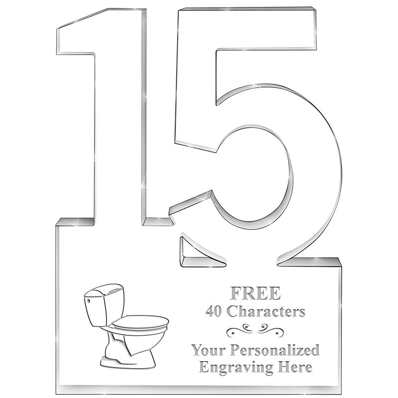 6" 15 YEARS OF SERVICE ACRYLIC