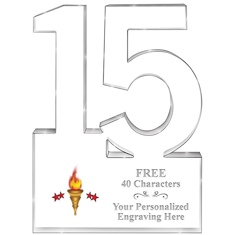 6" 15 YEARS OF SERVICE ACRYLIC