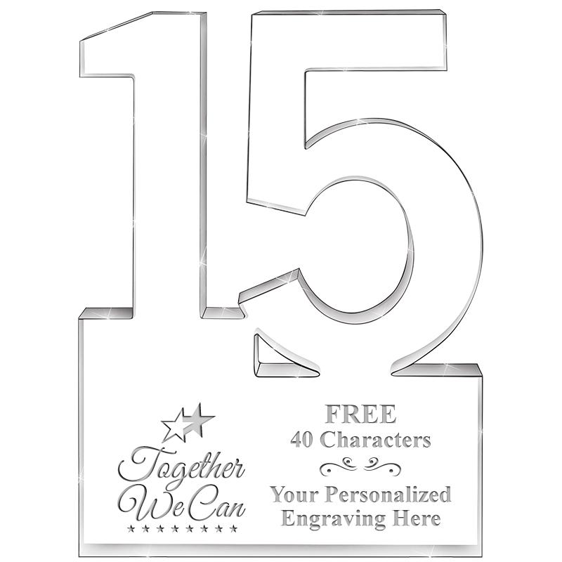 6" 15 YEARS OF SERVICE ACRYLIC