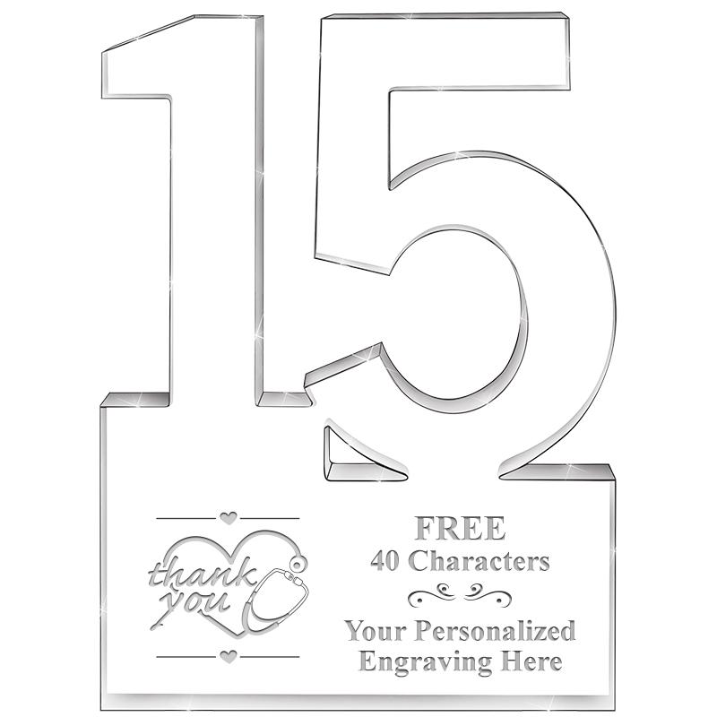 6" 15 YEARS OF SERVICE ACRYLIC