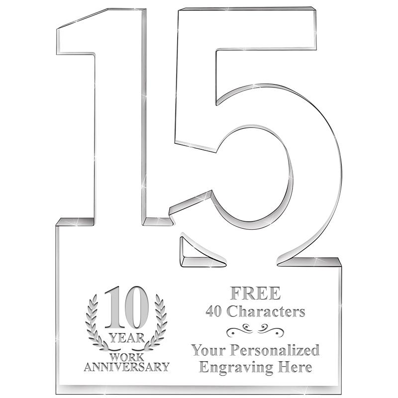 6" 15 YEARS OF SERVICE ACRYLIC