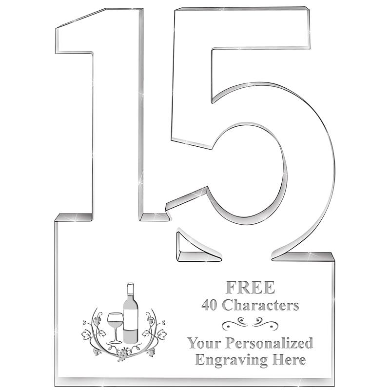 6" 15 YEARS OF SERVICE ACRYLIC