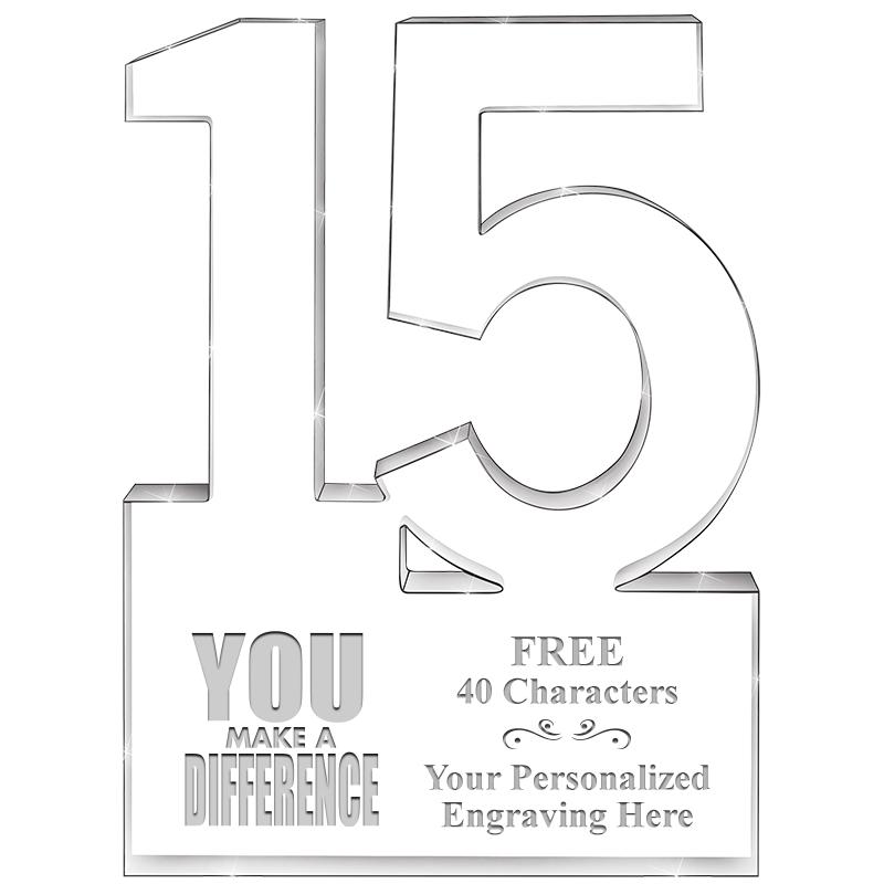 6" 15 YEARS OF SERVICE ACRYLIC