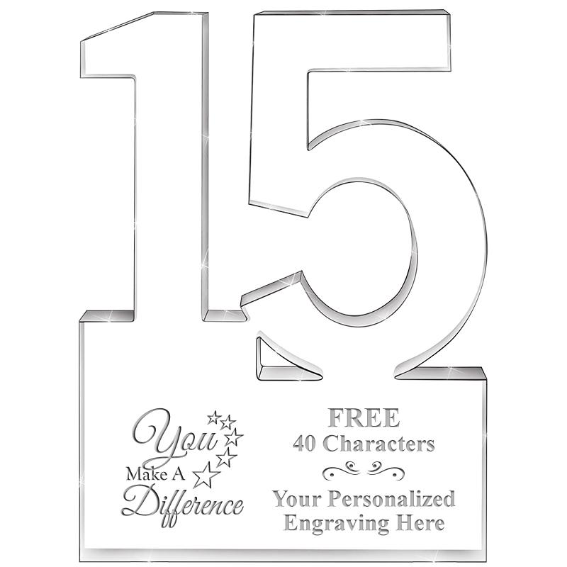 6" 15 YEARS OF SERVICE ACRYLIC