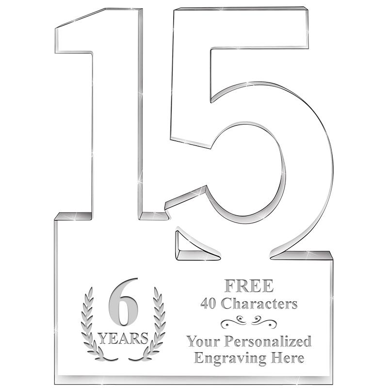 6" 15 YEARS OF SERVICE ACRYLIC