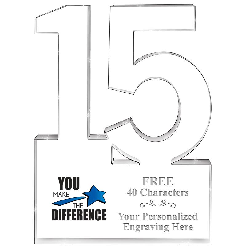 6" 15 YEARS OF SERVICE ACRYLIC