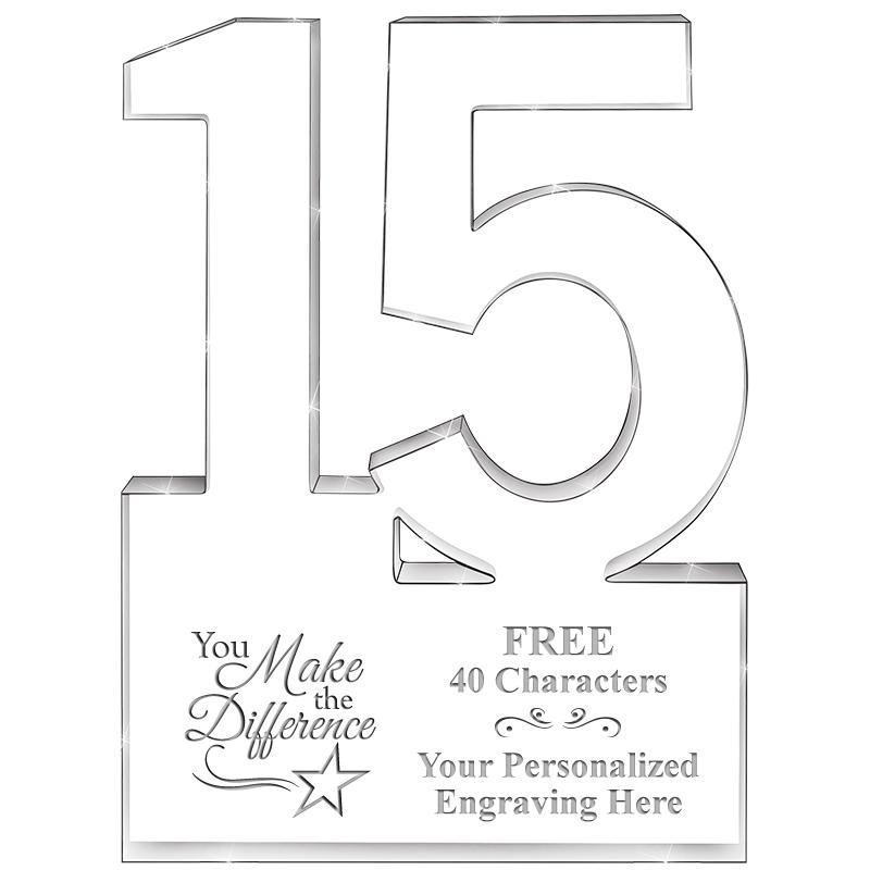 6" 15 YEARS OF SERVICE ACRYLIC