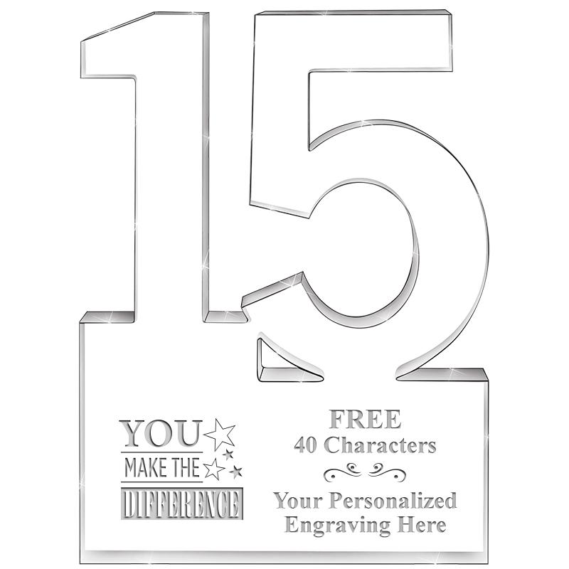 6" 15 YEARS OF SERVICE ACRYLIC