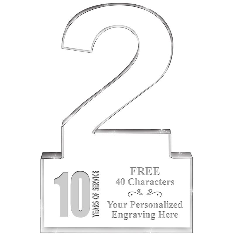 6" 2 YEARS OF SERVICE ACRYLIC