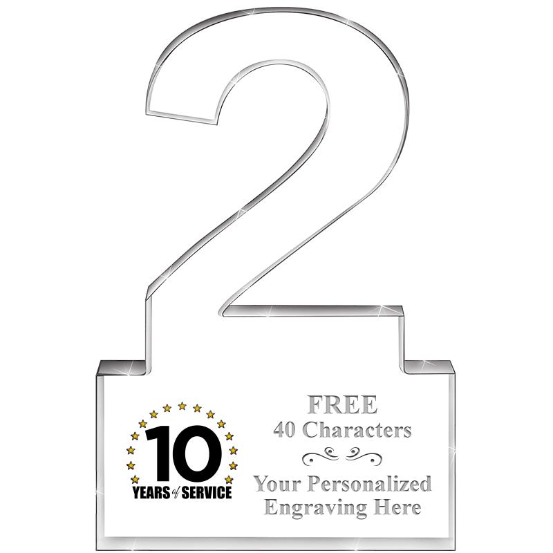 6" 2 YEARS OF SERVICE ACRYLIC