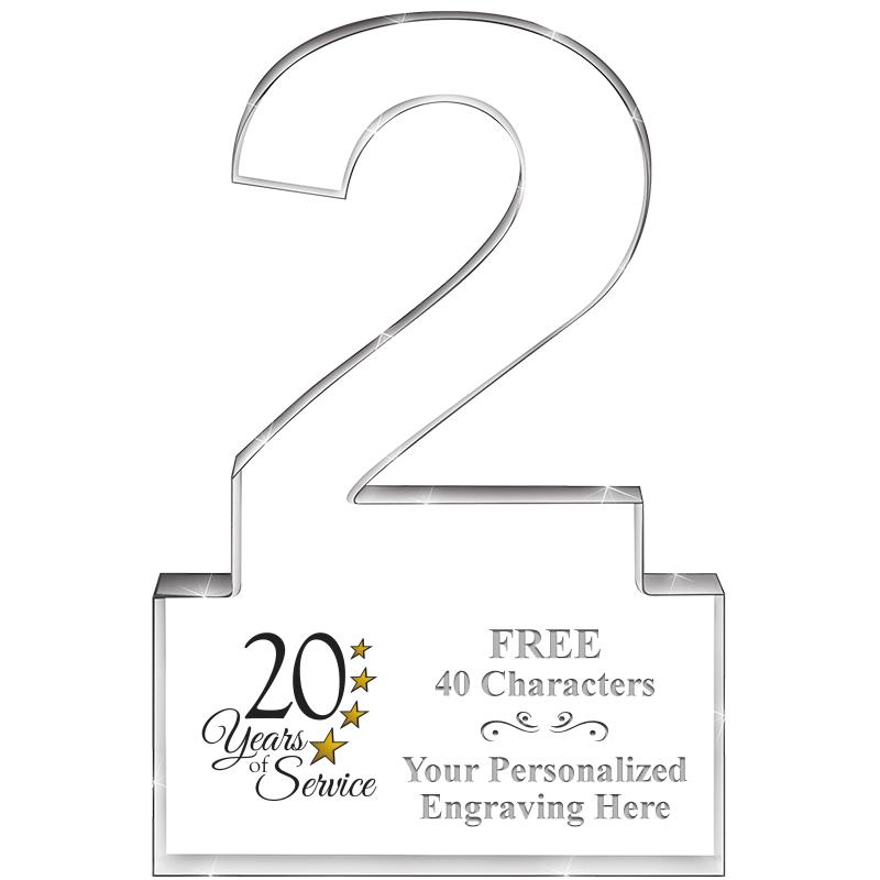 6" 2 YEARS OF SERVICE ACRYLIC