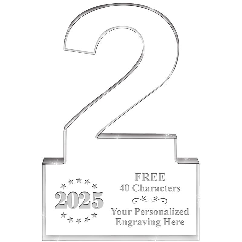 6" 2 YEARS OF SERVICE ACRYLIC