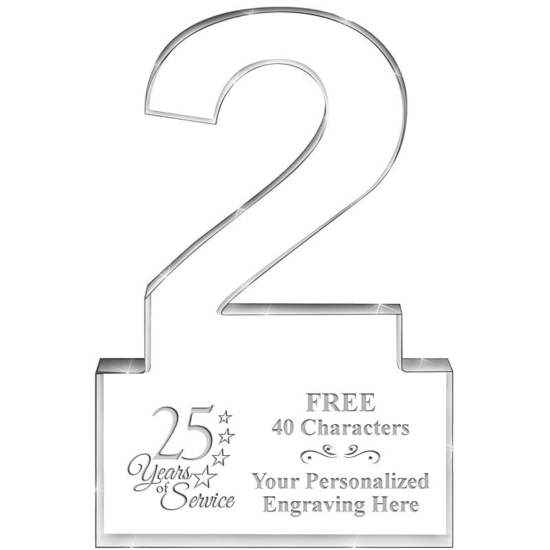 6" 2 YEARS OF SERVICE ACRYLIC