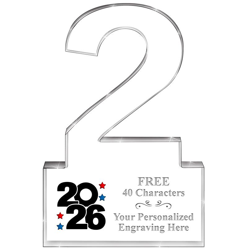 6" 2 YEARS OF SERVICE ACRYLIC