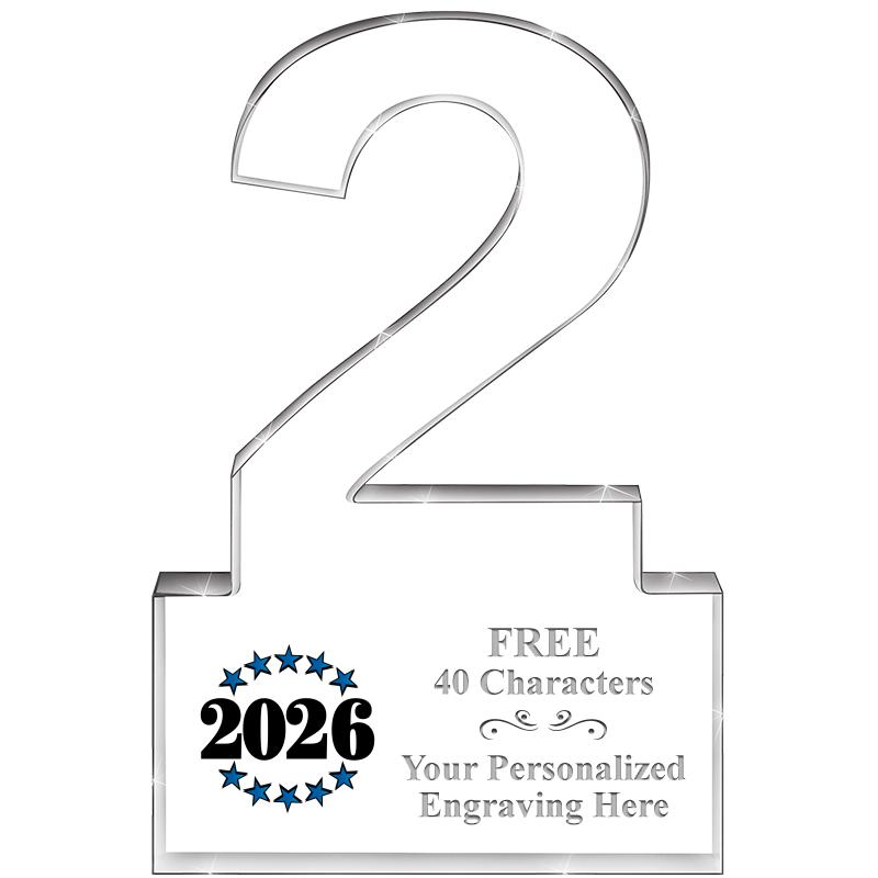 6" 2 YEARS OF SERVICE ACRYLIC