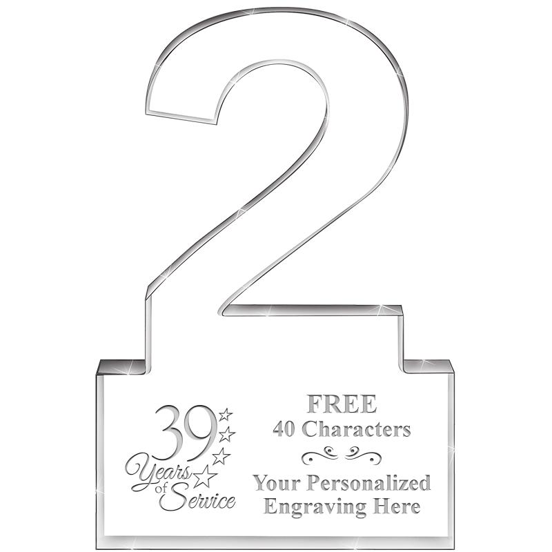 6" 2 YEARS OF SERVICE ACRYLIC