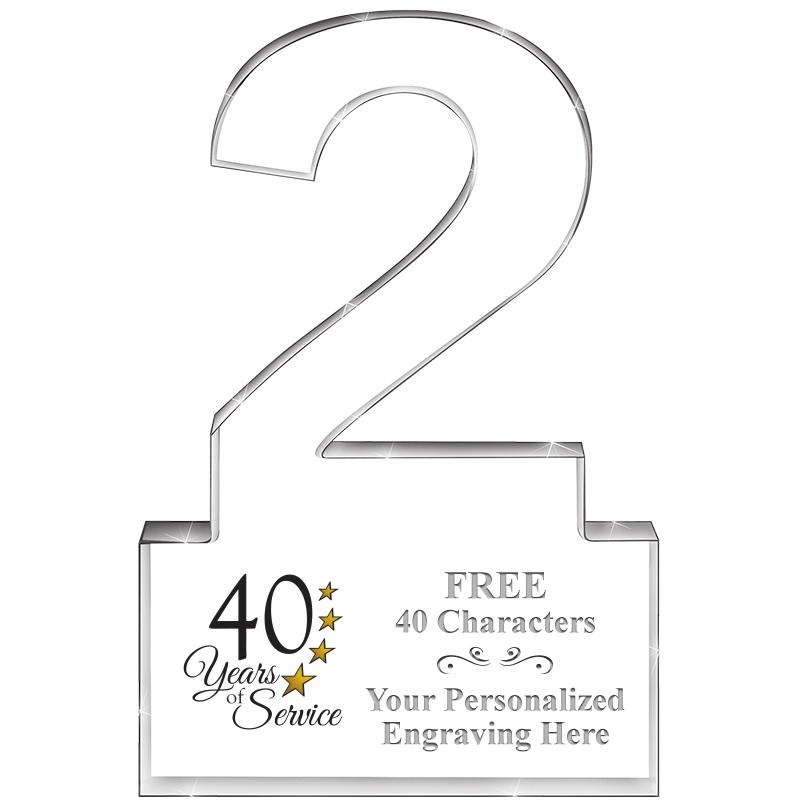 6" 2 YEARS OF SERVICE ACRYLIC