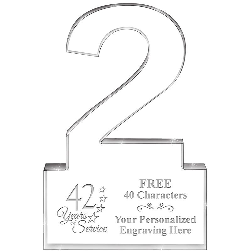 6" 2 YEARS OF SERVICE ACRYLIC