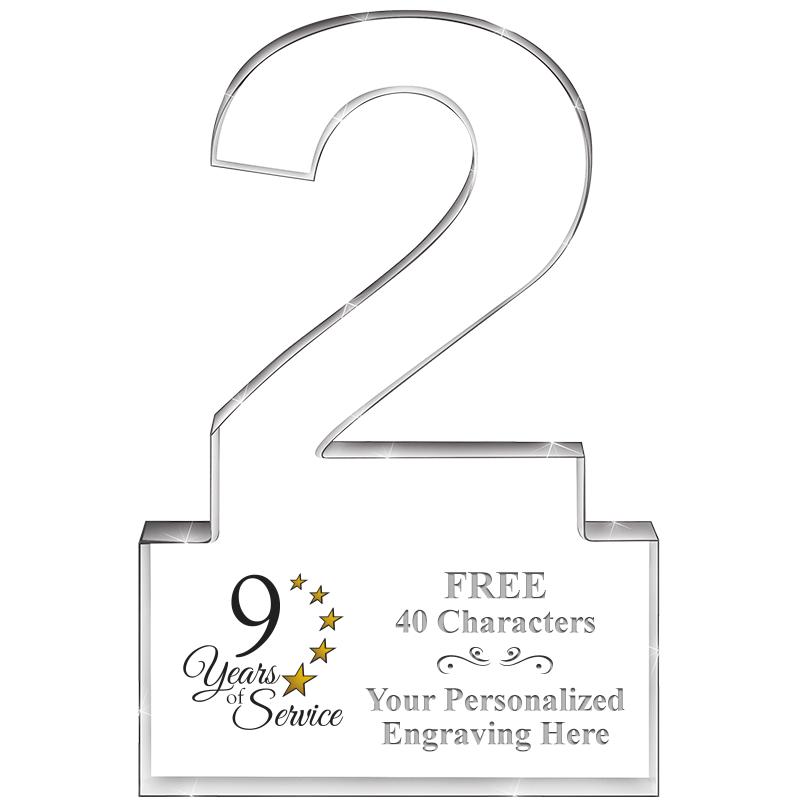 6" 2 YEARS OF SERVICE ACRYLIC