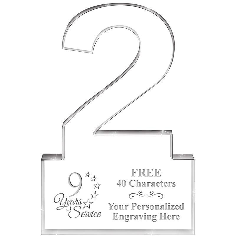 6" 2 YEARS OF SERVICE ACRYLIC