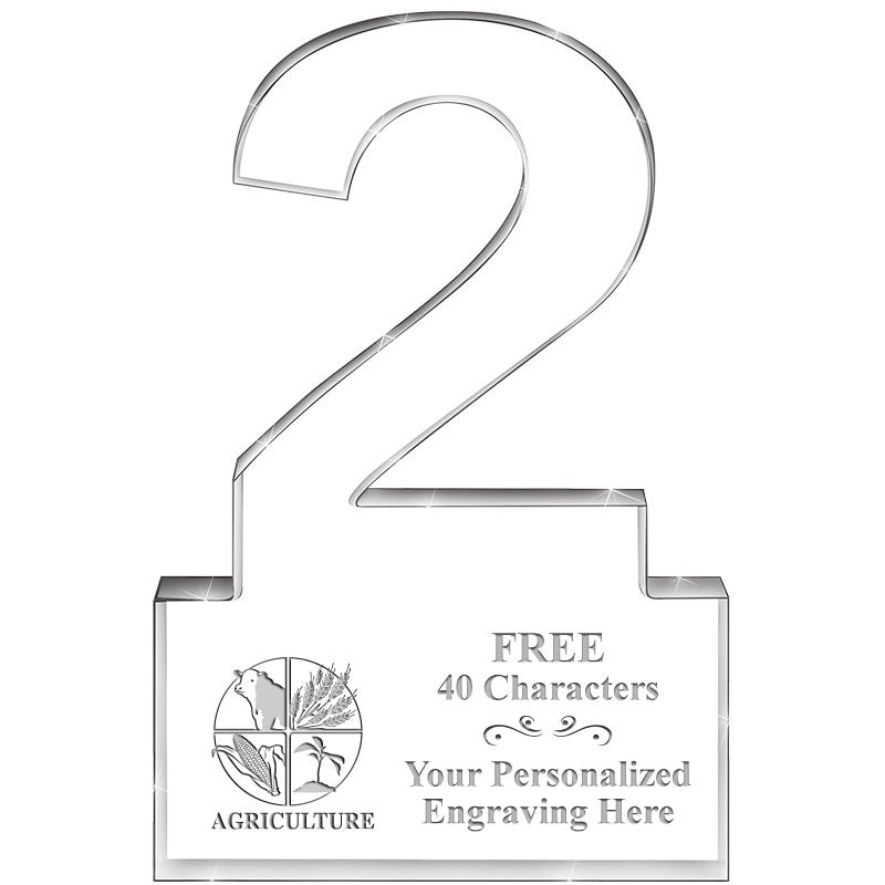 6" 2 YEARS OF SERVICE ACRYLIC