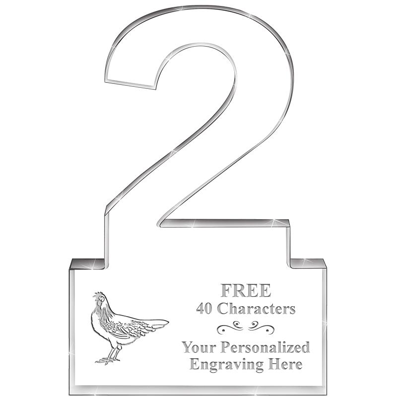 6" 2 YEARS OF SERVICE ACRYLIC