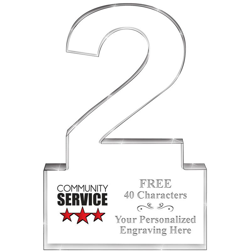 6" 2 YEARS OF SERVICE ACRYLIC