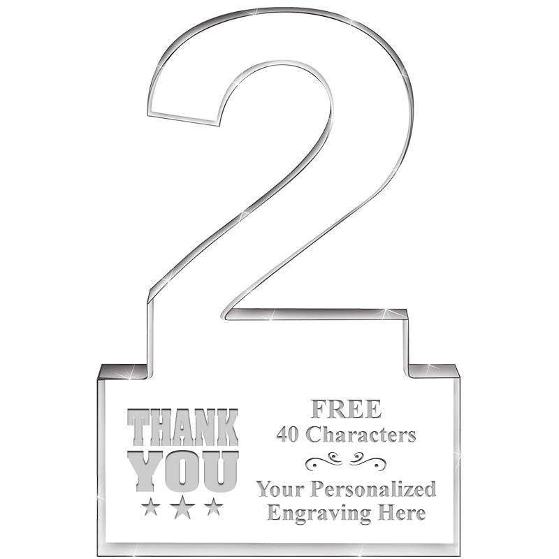 6" 2 YEARS OF SERVICE ACRYLIC