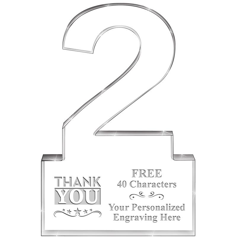 6" 2 YEARS OF SERVICE ACRYLIC