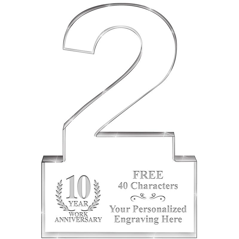 6" 2 YEARS OF SERVICE ACRYLIC