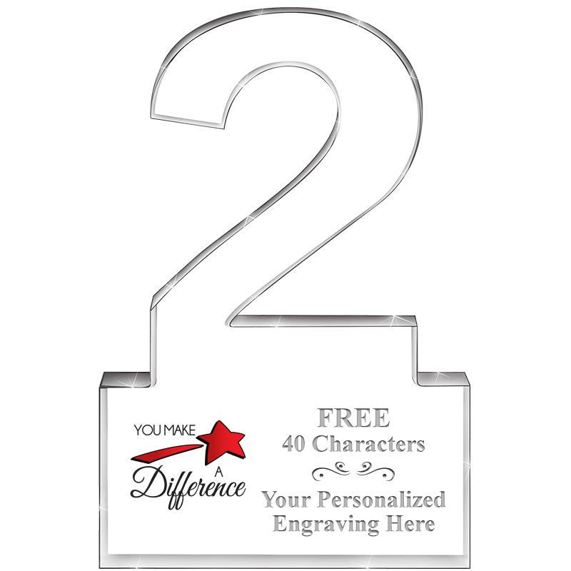 6" 2 YEARS OF SERVICE ACRYLIC