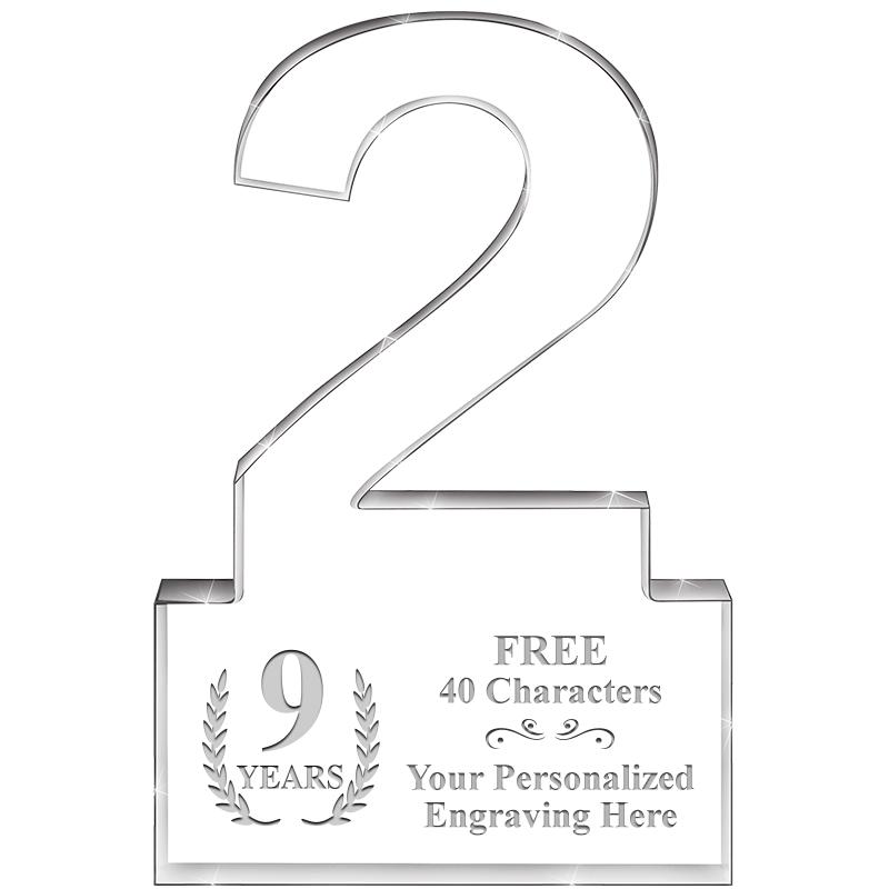 6" 2 YEARS OF SERVICE ACRYLIC