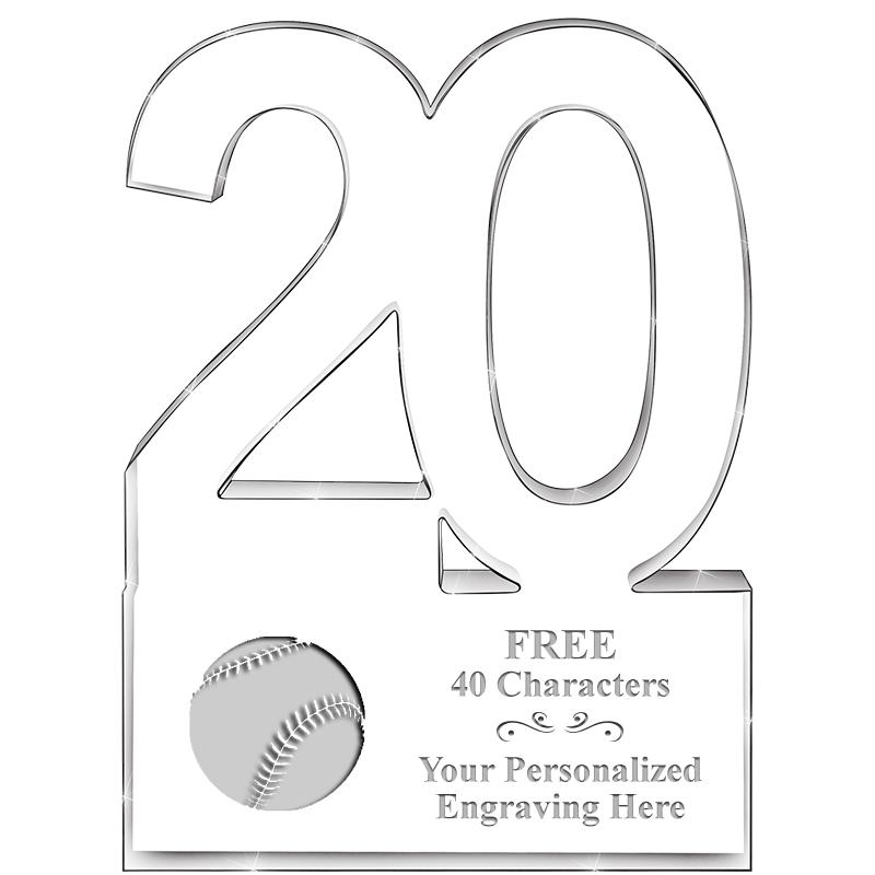 6" 20 YEARS OF SERVICE ACRYLIC