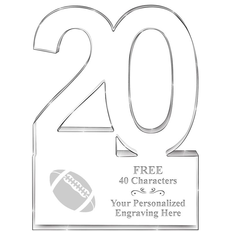 6" 20 YEARS OF SERVICE ACRYLIC