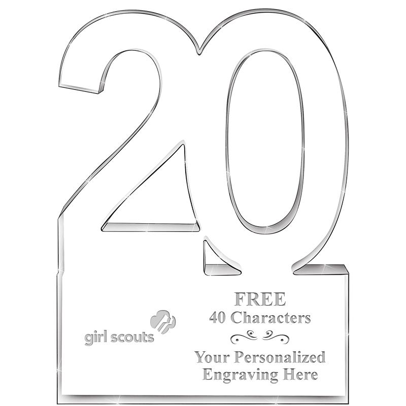 6" 20 YEARS OF SERVICE ACRYLIC