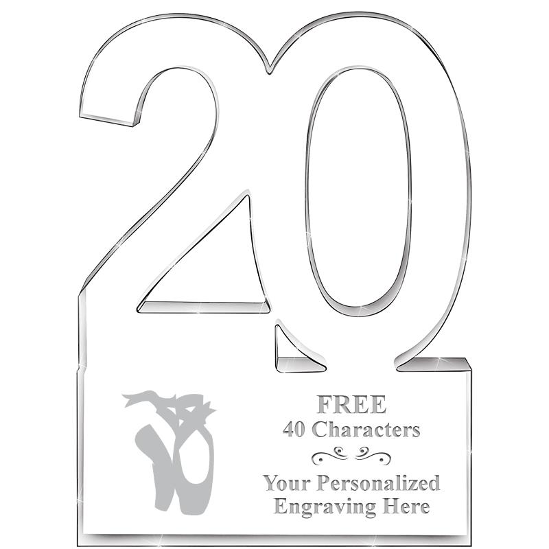 6" 20 YEARS OF SERVICE ACRYLIC