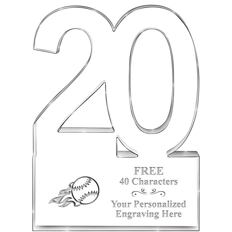 6" 20 YEARS OF SERVICE ACRYLIC