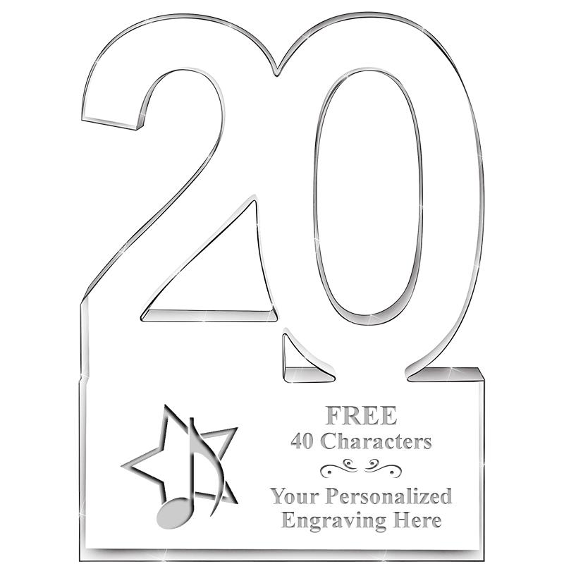 6" 20 YEARS OF SERVICE ACRYLIC