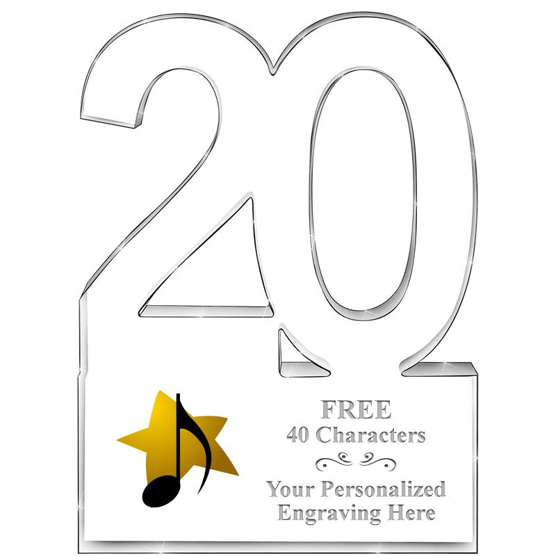 6" 20 YEARS OF SERVICE ACRYLIC