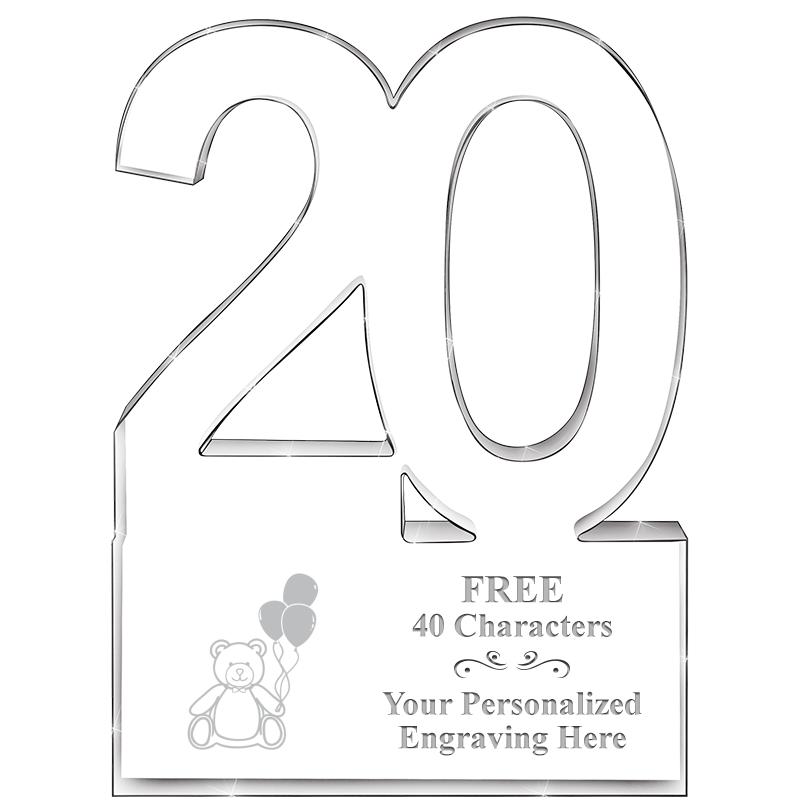 6" 20 YEARS OF SERVICE ACRYLIC