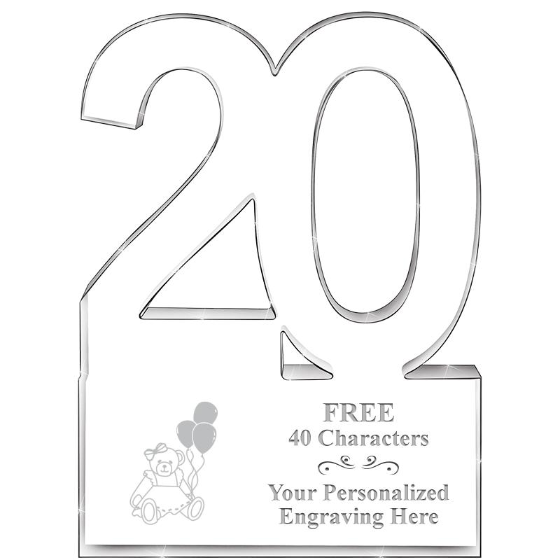 6" 20 YEARS OF SERVICE ACRYLIC