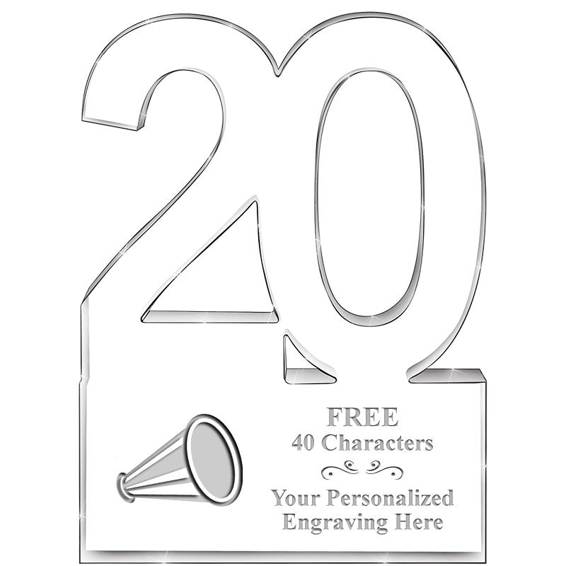 6" 20 YEARS OF SERVICE ACRYLIC