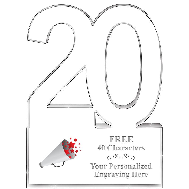 6" 20 YEARS OF SERVICE ACRYLIC