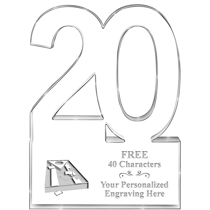 6" 20 YEARS OF SERVICE ACRYLIC