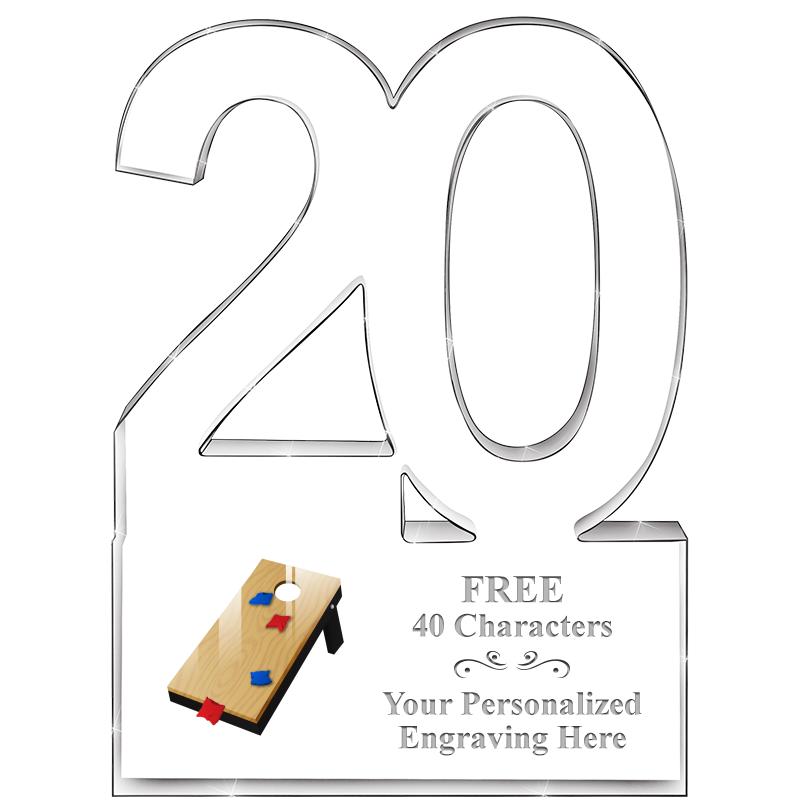 6" 20 YEARS OF SERVICE ACRYLIC