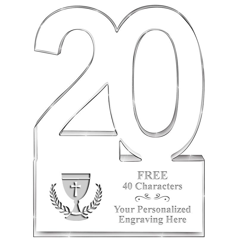 6" 20 YEARS OF SERVICE ACRYLIC