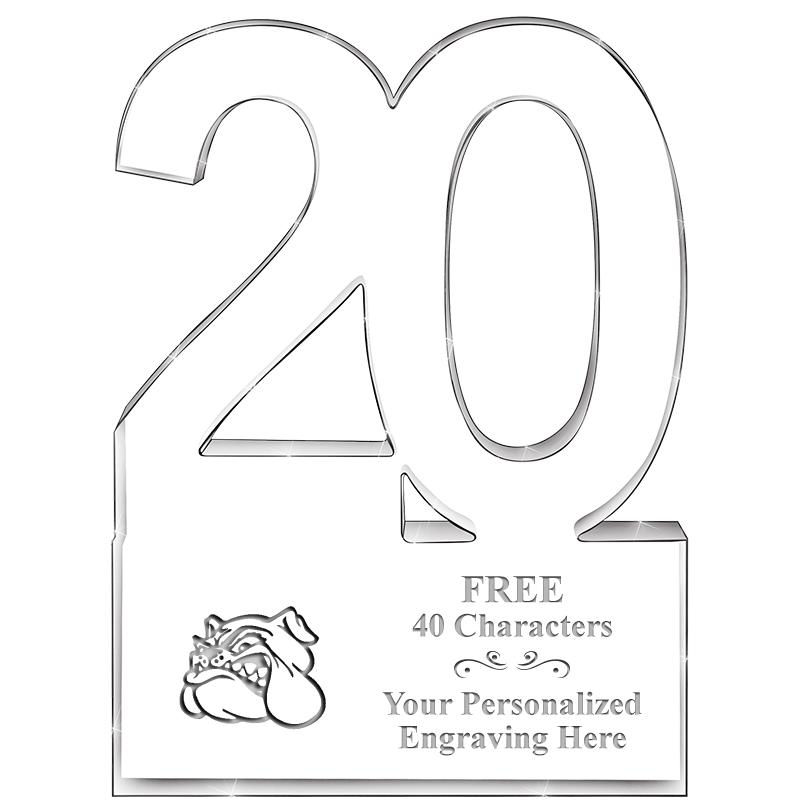 6" 20 YEARS OF SERVICE ACRYLIC