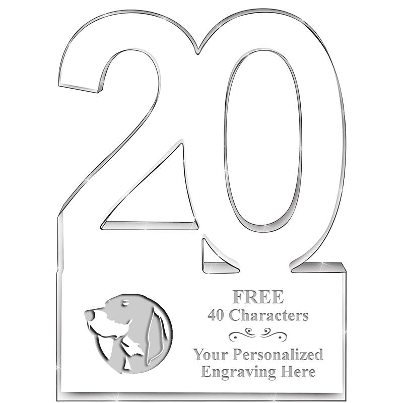 6" 20 YEARS OF SERVICE ACRYLIC