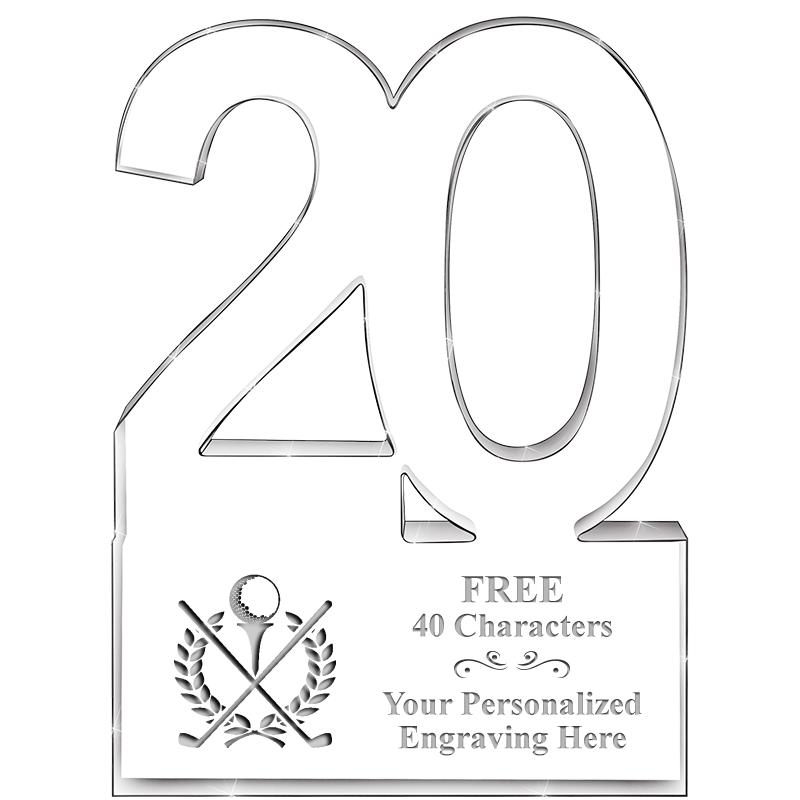6" 20 YEARS OF SERVICE ACRYLIC