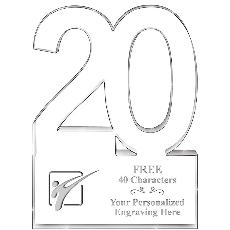 6" 20 YEARS OF SERVICE ACRYLIC